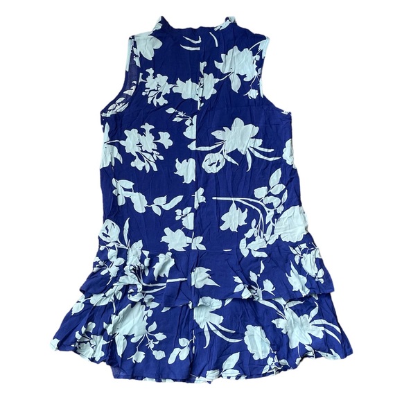 NWT V Neck Floral Print Sleeveless Ruffled Mini Dress (size XL) - Picture 8 of 10